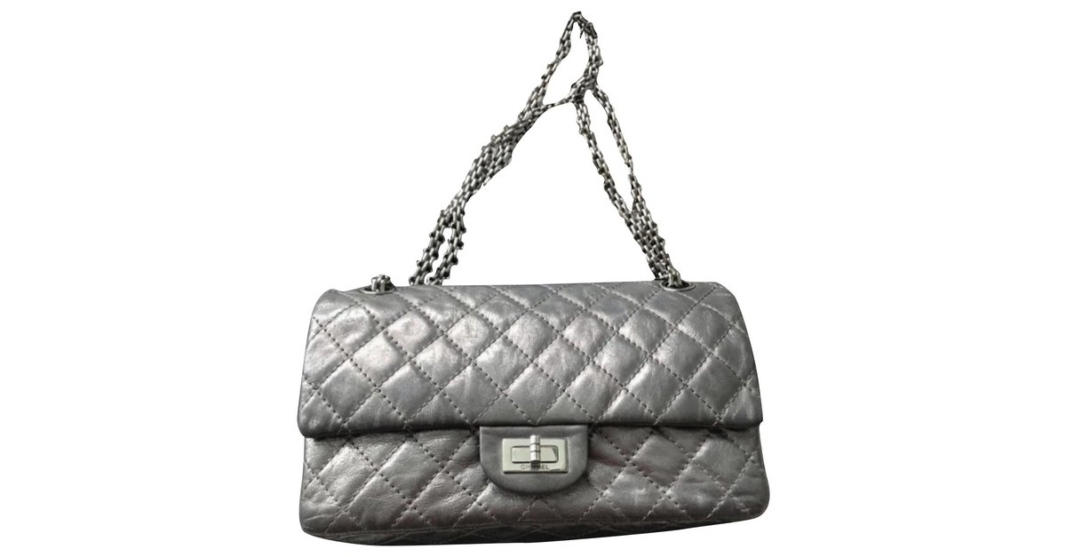 Chanel 2.55 Reissue 225 classic bag Purple Leather ref.192967