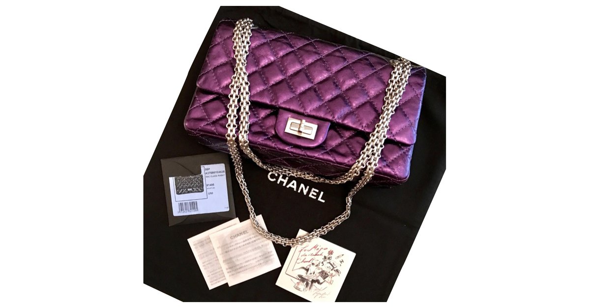 CHANEL, Bags, Chanel Reissue Cosmetic Bag Lambskin Metallic Silver Pouch  Bag