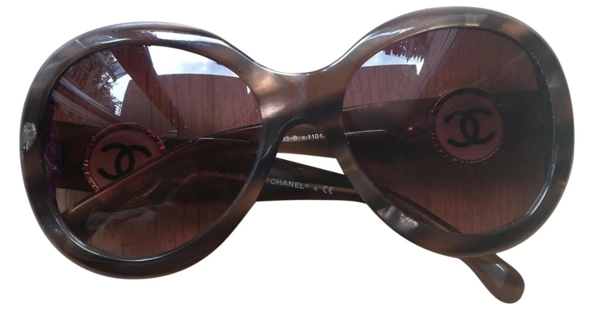Chanel Round sunglasses, metal & imitation pearls Light brown ref.491001 -  Joli Closet