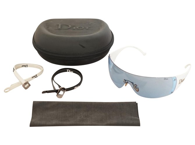Dior Sunglasses White Light blue Plastic Joli Closet