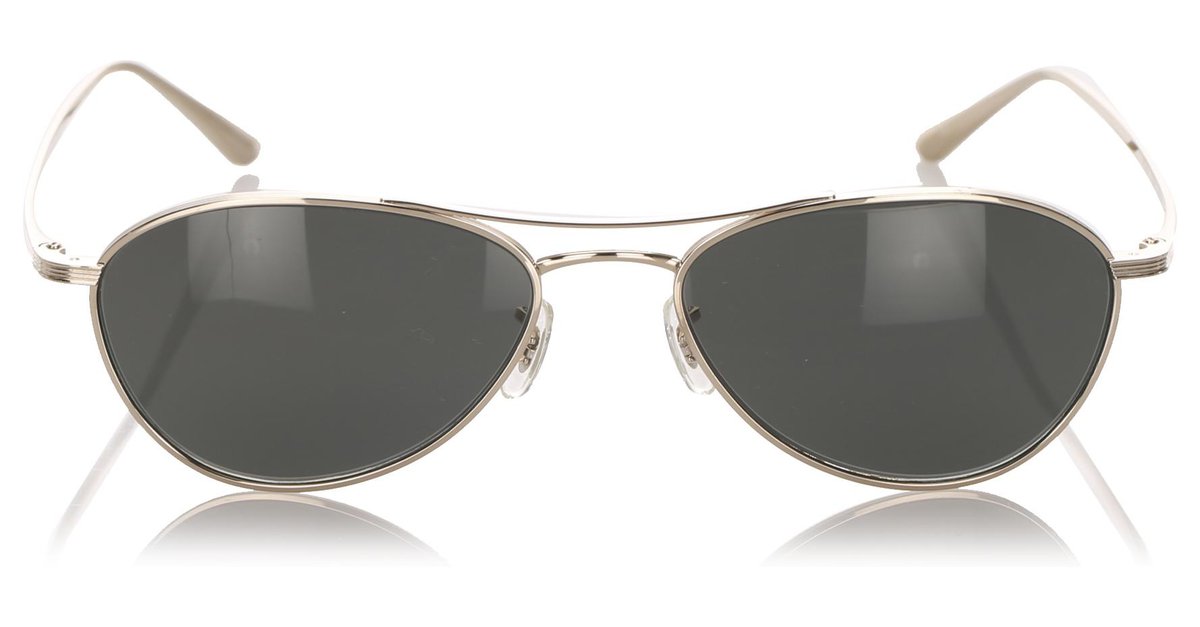 Oliver Peoples Black Aero LA Aviator Tinted Sunglasses Golden Metal  ref.194959 - Joli Closet