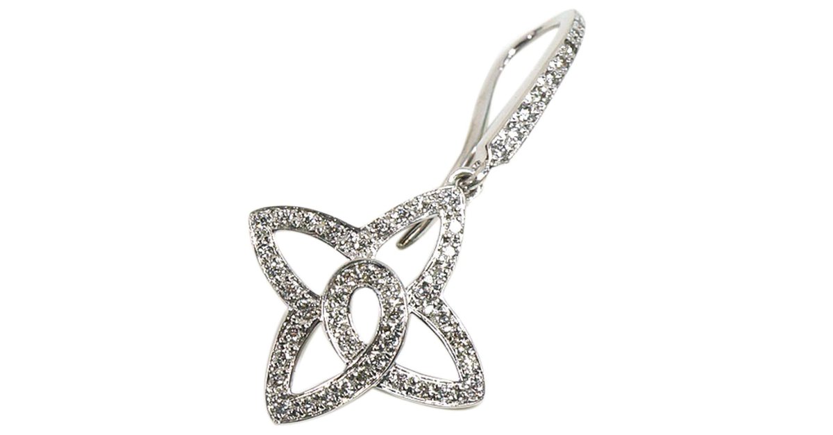 Louis Vuitton Silver 18K Diamond Les Ardentes Fleur Earrings Silvery Metal  ref.195383 - Joli Closet