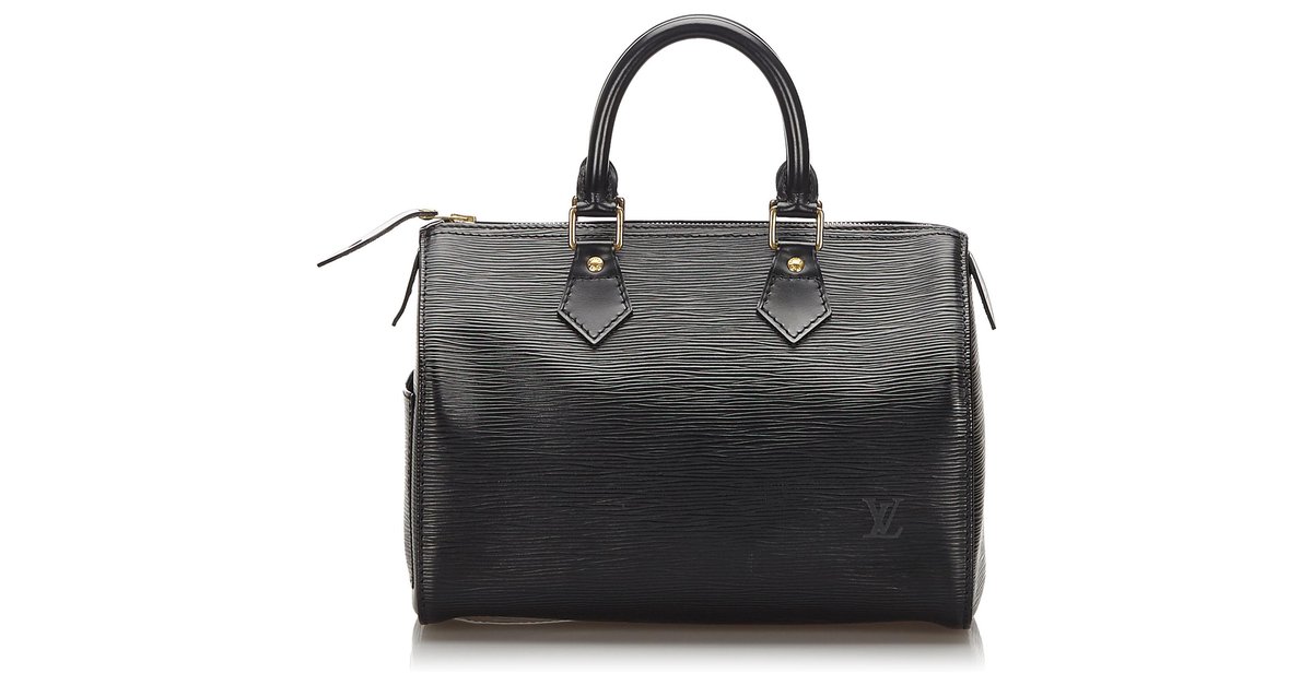 Sacs à main Louis Vuitton Louis Vuitton Black Epi Speedy 25 Cuir Noir ref.195410 - Joli Closet