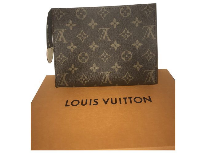 Louis Vuitton Monogram Clutch Brown Leather Joli Closet