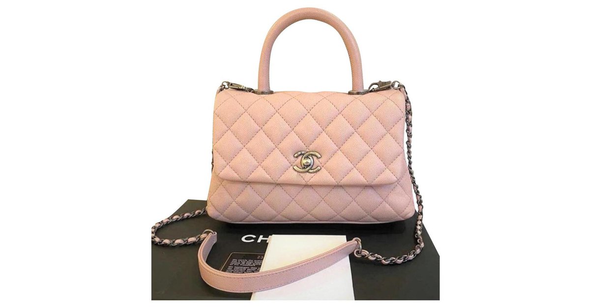 Chanel Pink Mini Coco Handle bag Leather ref.196608