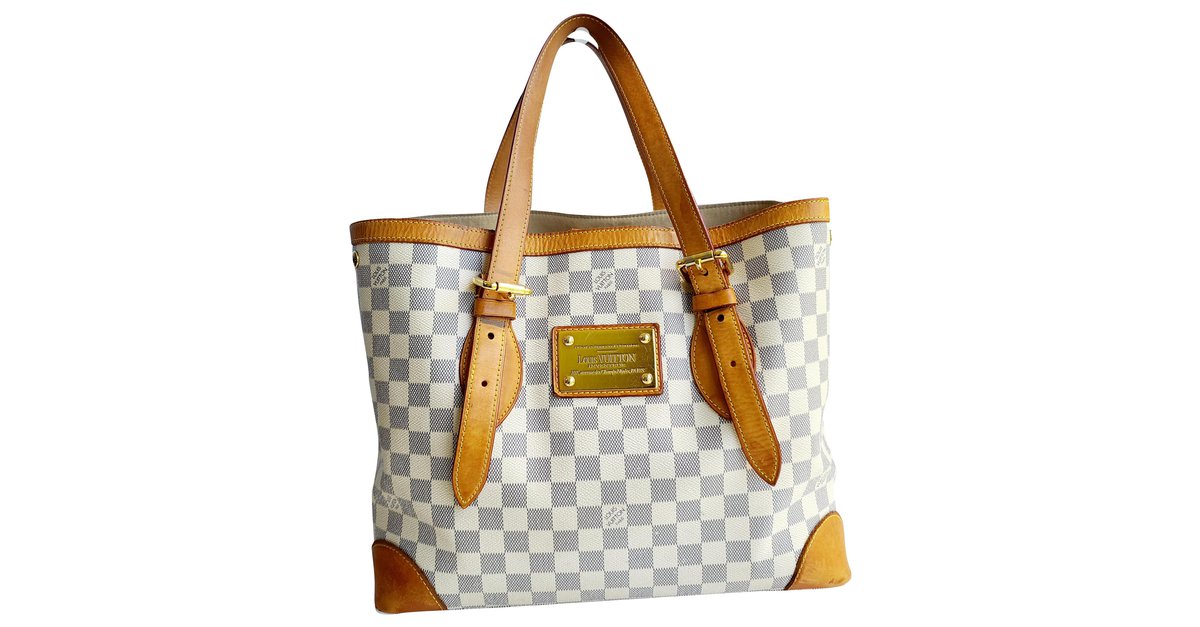 Louis Vuitton White Damier Azur Canvas Hampstead MM Bag Louis Vuitton