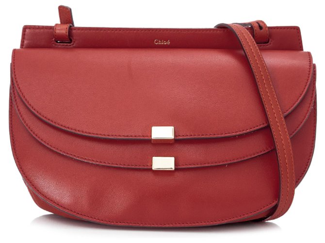 Chloé Chloe Red Georgia Leather Crossbody Bag Pony-style