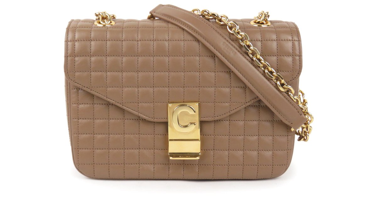 Céline Celine Brown Macadam Travel Bag Dark brown Leather Plastic  Pony-style calfskin ref.284867 - Joli Closet