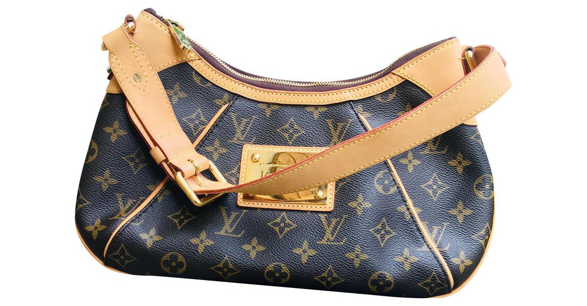Galliera cloth handbag Louis Vuitton Brown in Cloth - 32707229