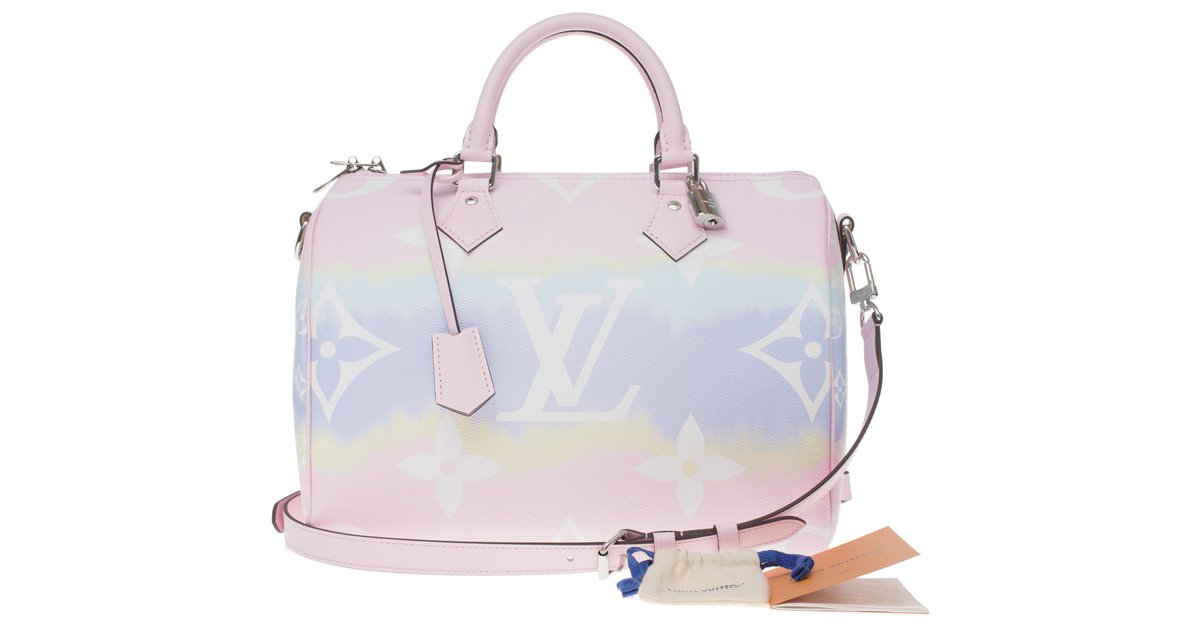 Speedy bandoulière cloth travel bag Louis Vuitton Pink in Cloth - 25279766