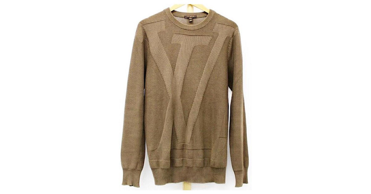 Louis Vuitton Khaki Logo Knit Sweater Size XS Cotton ref.200173 - Joli  Closet