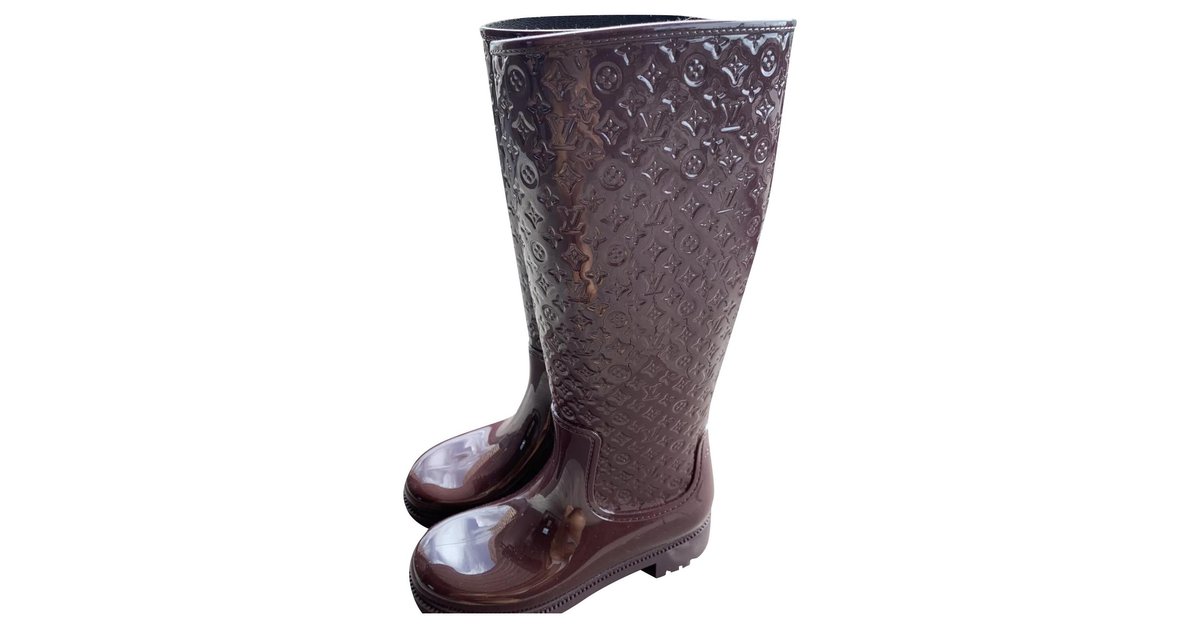 Louis Vuitton Womens Rain Boots Boots, Black, 39cm