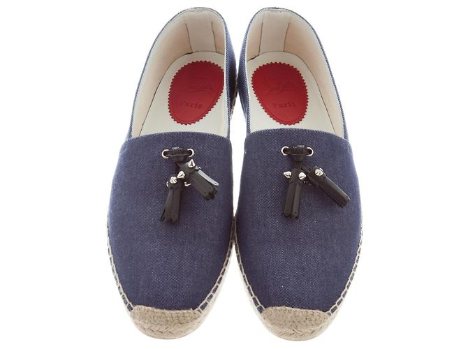 Blue Christian Louboutin slip on espadrilles with leather tassels Christian Louboutin | Shoes | Blue Christian Louboutin Slip  main image 2