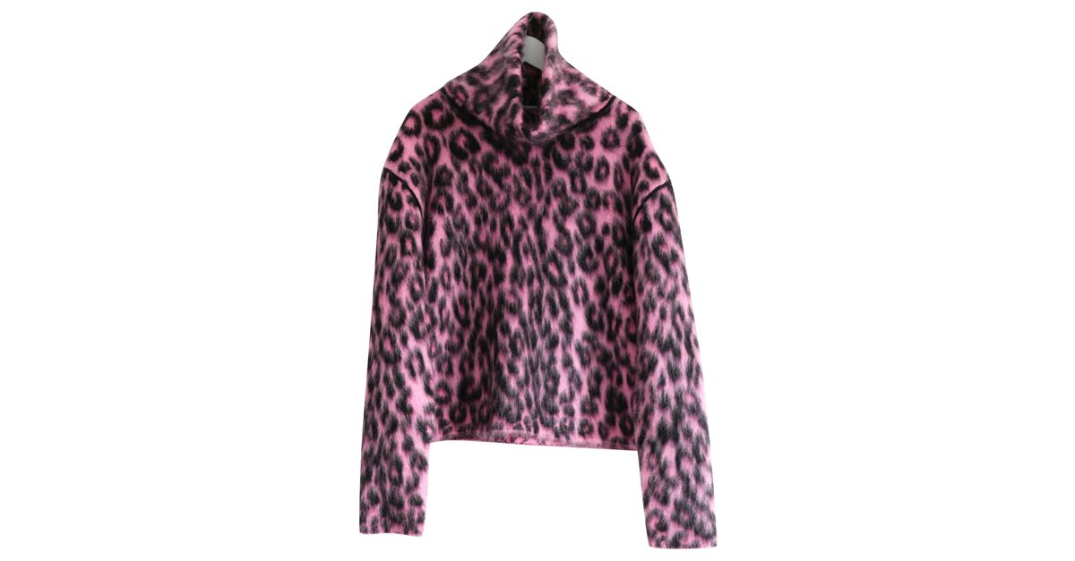 leopard print fluffy jumper