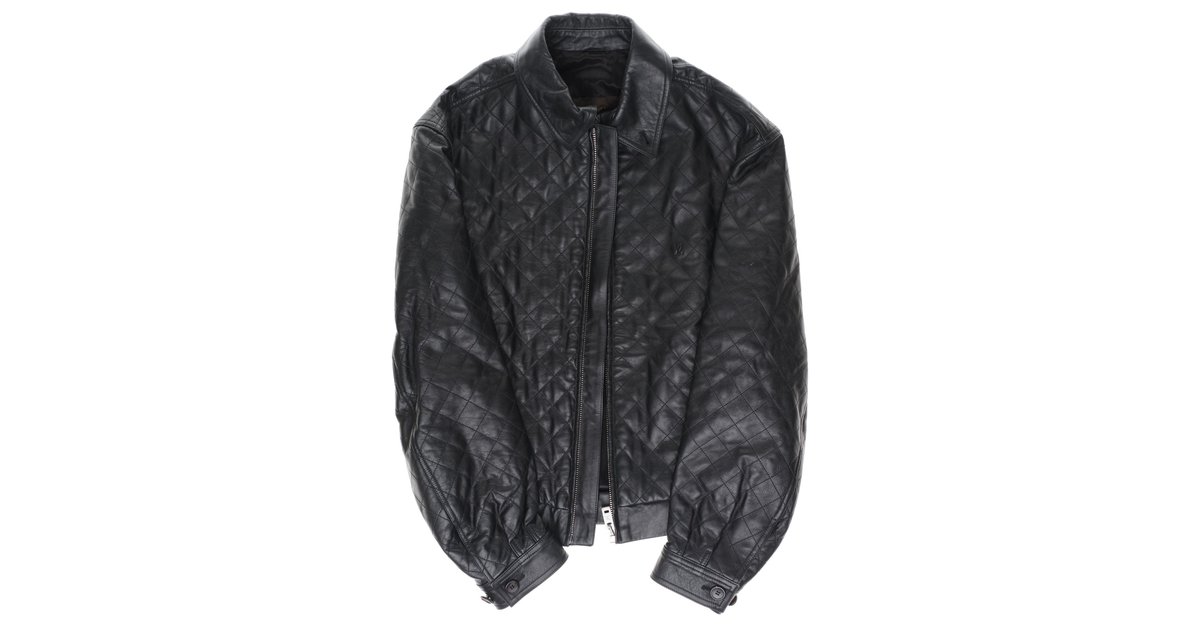 Beautiful Louis Vuitton Men's Jacket in black quilted calfskin, size 52 (L)  at 1stDibs