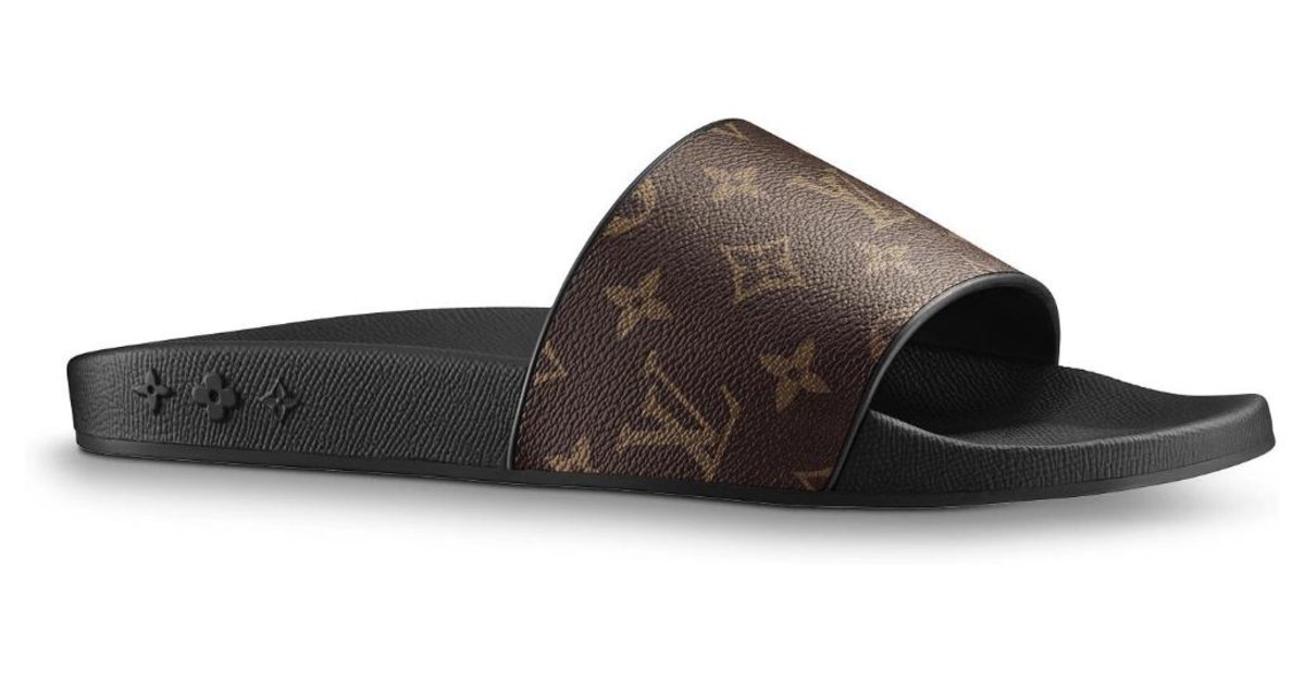 Louis Vuitton Sandals Waterfront Mules Black Pool Slides LV Men/Boy