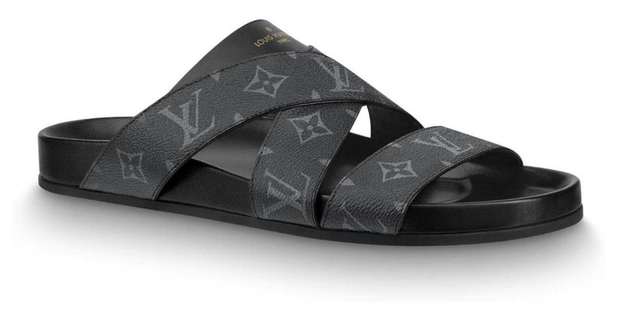 Louis Vuitton Mules Dark grey Denim ref.78939 - Joli Closet