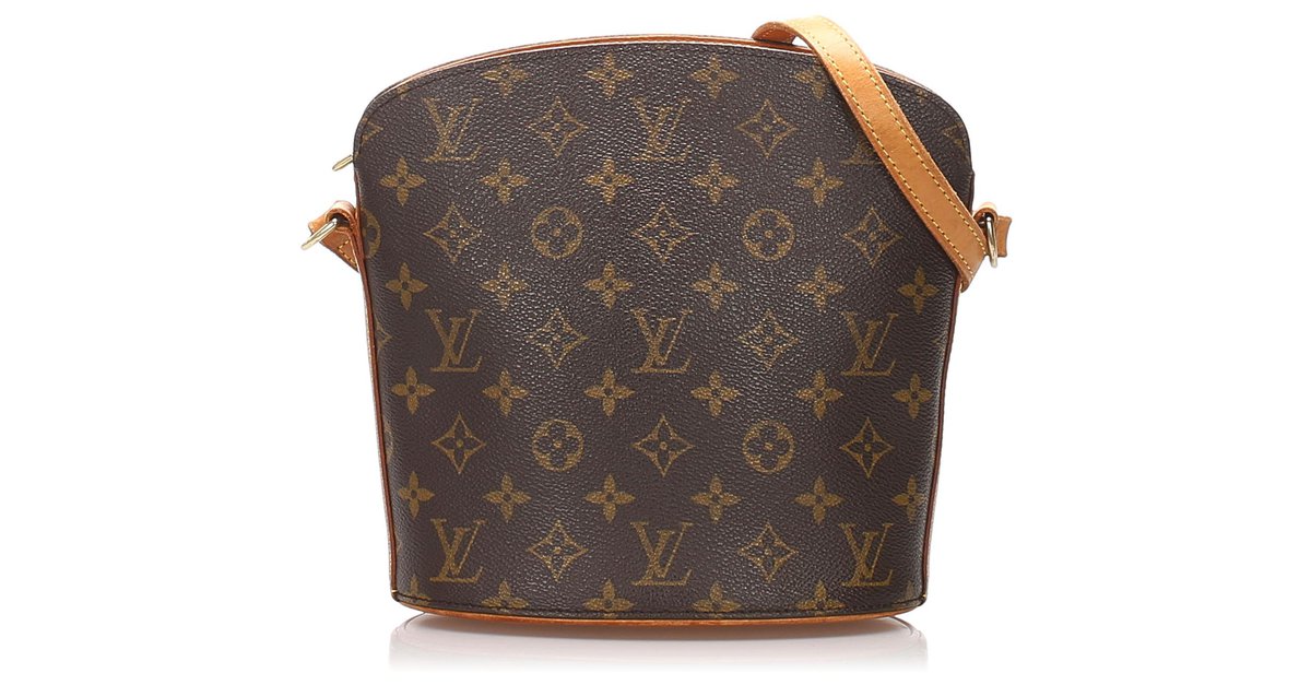 Louis Vuitton Brown Monogram Drouot Leather Cloth ref.960771 - Joli Closet