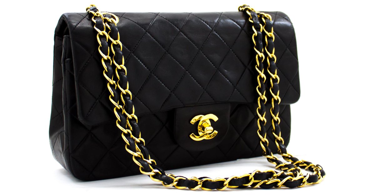 Chanel Quilted Black Leather Employee Uniform Crossbody Bag at 1stDibs