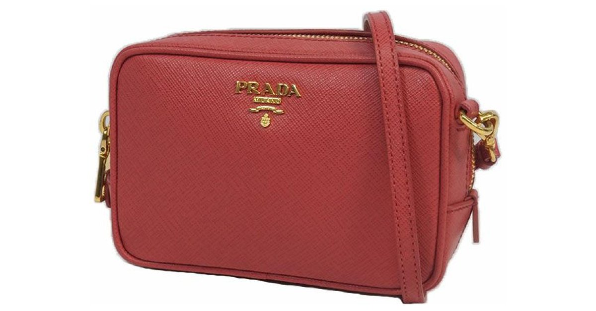 Prada Mini Saffiano Womens shoulder bag 1N1674 pink Leather  -  Joli Closet