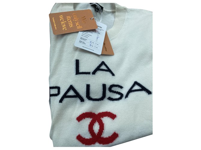 CHANEL LA PAUSA ニット 38 アイボリー 楽天市場】【ドンドン見直し】美品△正規品 CHANEL シャネル