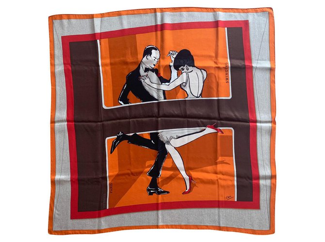 Hermès Swinging saint Germain Orange Silk ref.205694 - Joli