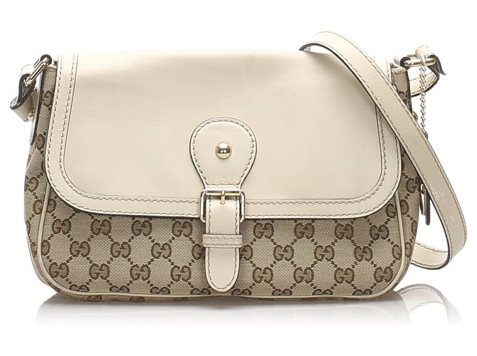 ショルダーバッグ・ポシェット GUCCI  Crossbody Bags Women Fabric Beige/Brown Gucci Brown GG Supreme Crossbody Bag Beige Dark brown