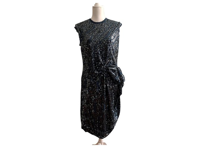 Lanvin Couture sequins dress Dark blue Viscose ref.206982 - Joli Closet