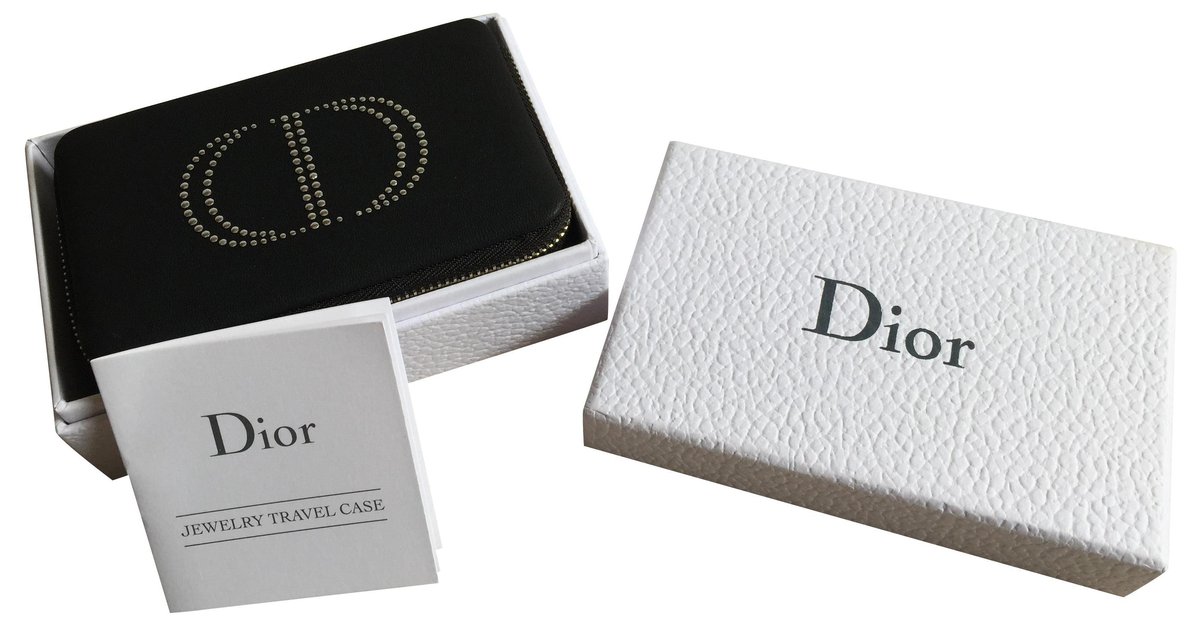 Christian Dior Pretty new Dior travel jewelry box Black Lambskin ref.207422  - Joli Closet