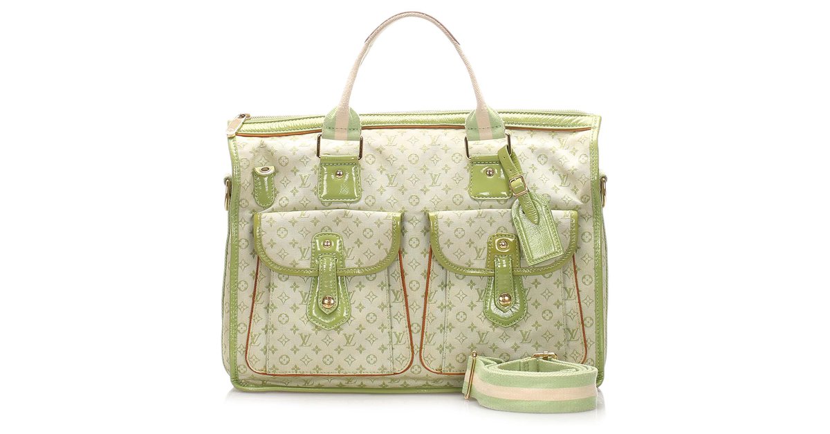 Louis Vuitton Sac Mary Kate 48H Khaki Mini Lin Monogram Large Bag + Strap  at 1stDibs
