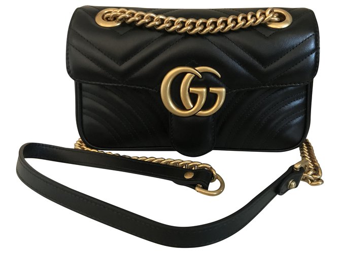 Gucci Marmont mini Black Leather Joli Closet