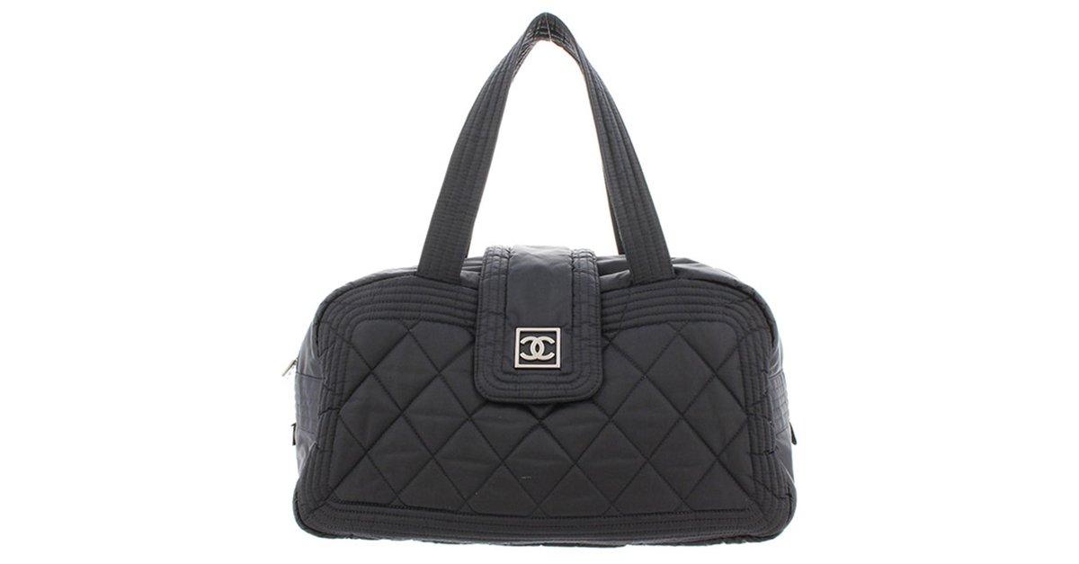 Chanel Black Sports Line Nylon Duffle Bag Cloth ref.208647 - Joli