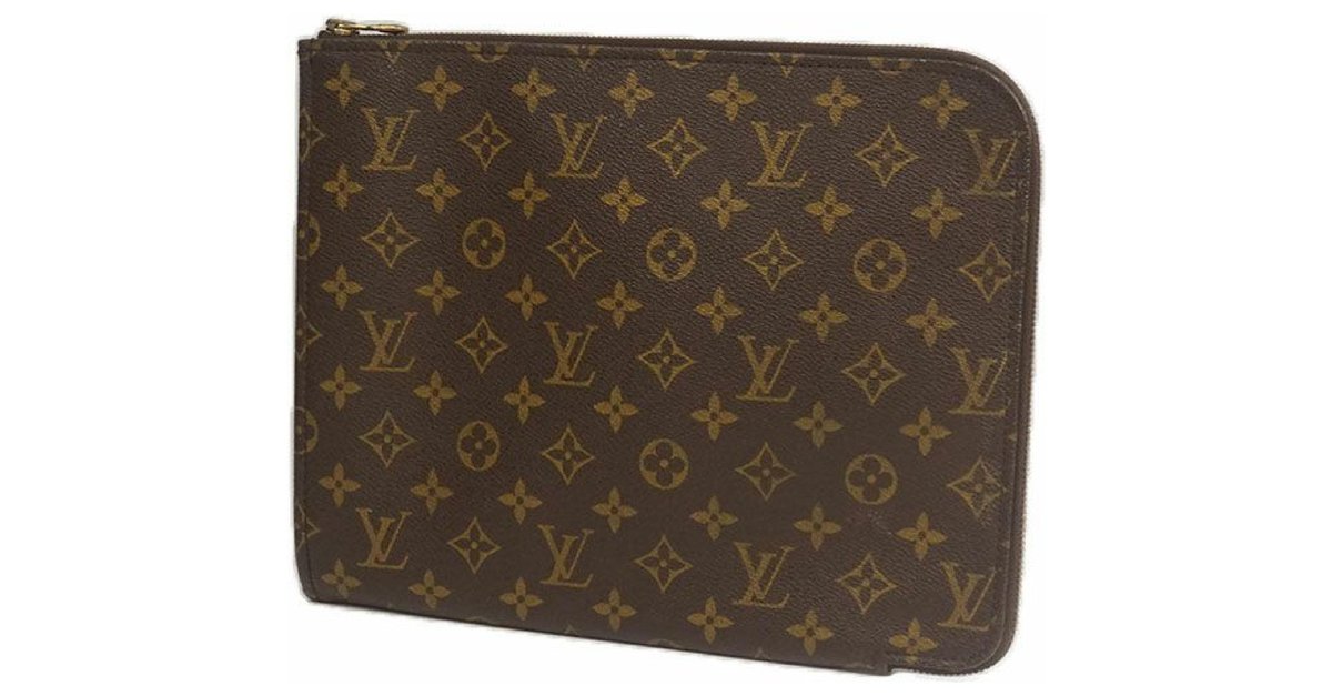 Louis Vuitton Monogram Poche Documents M53457 Brown Cloth ref