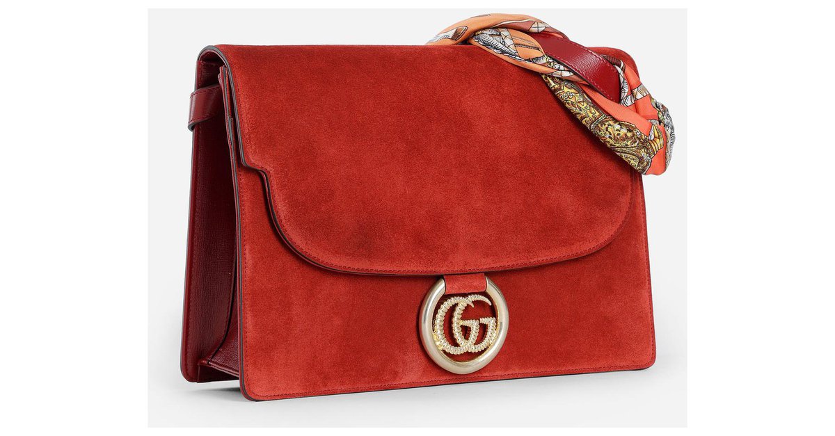 gucci red suede bag