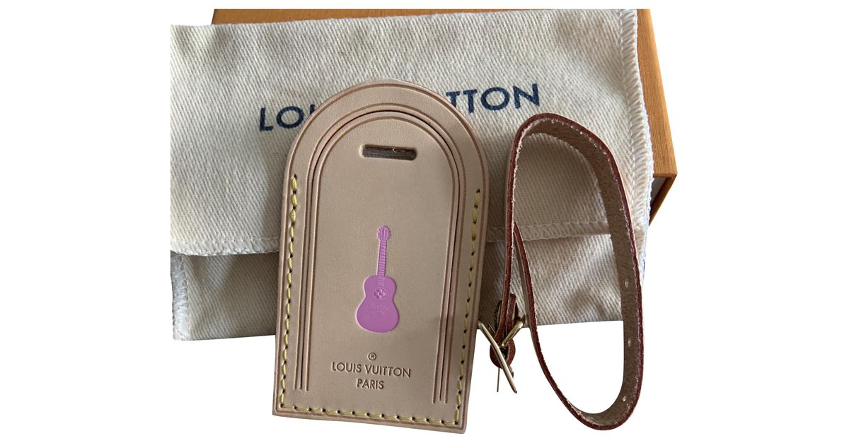 Louis Vuitton Large size vacchetta luggage tag hot stamped Austin