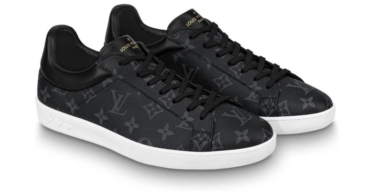Auth Louis Vuitton Luxembourg Sneaker Black with Monogram Eclipse
