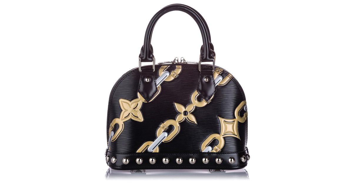 Louis Vuitton Black Epi Chain Flower Alma BB Golden Leather Pony-style  calfskin ref.211814 - Joli Closet