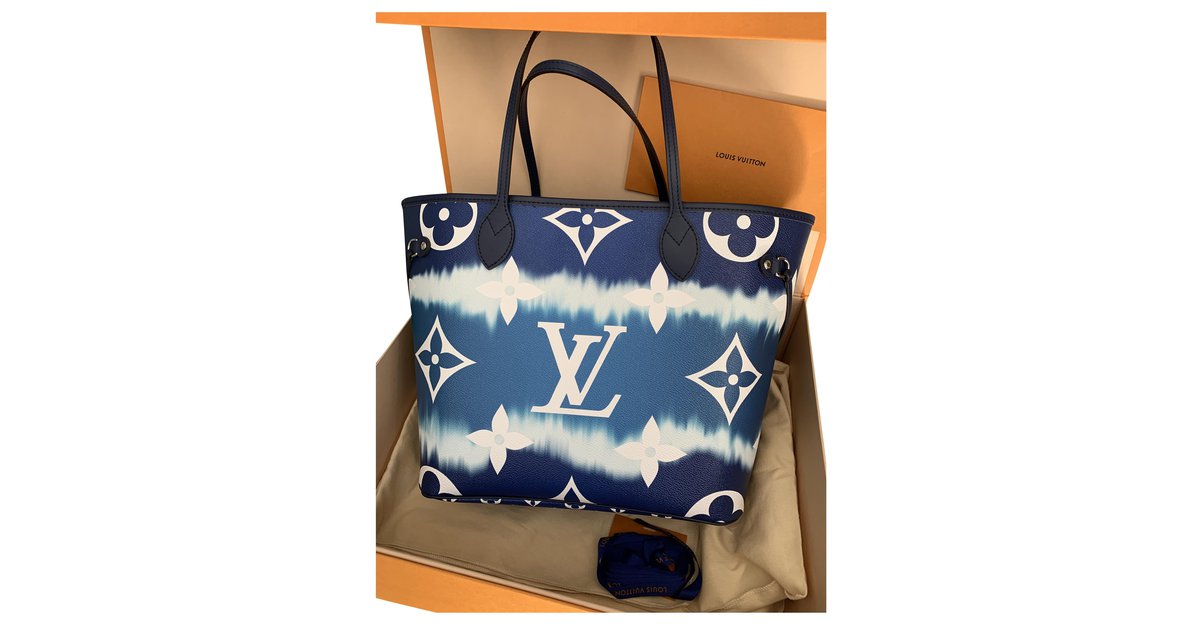 Louis Vuitton, Bags, Louis Vuitton M4528 Lv Escale Neverfull Mm Bleu
