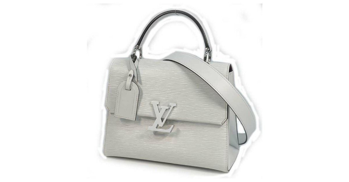Louis Vuitton White EPI Grenelle MM Handbag