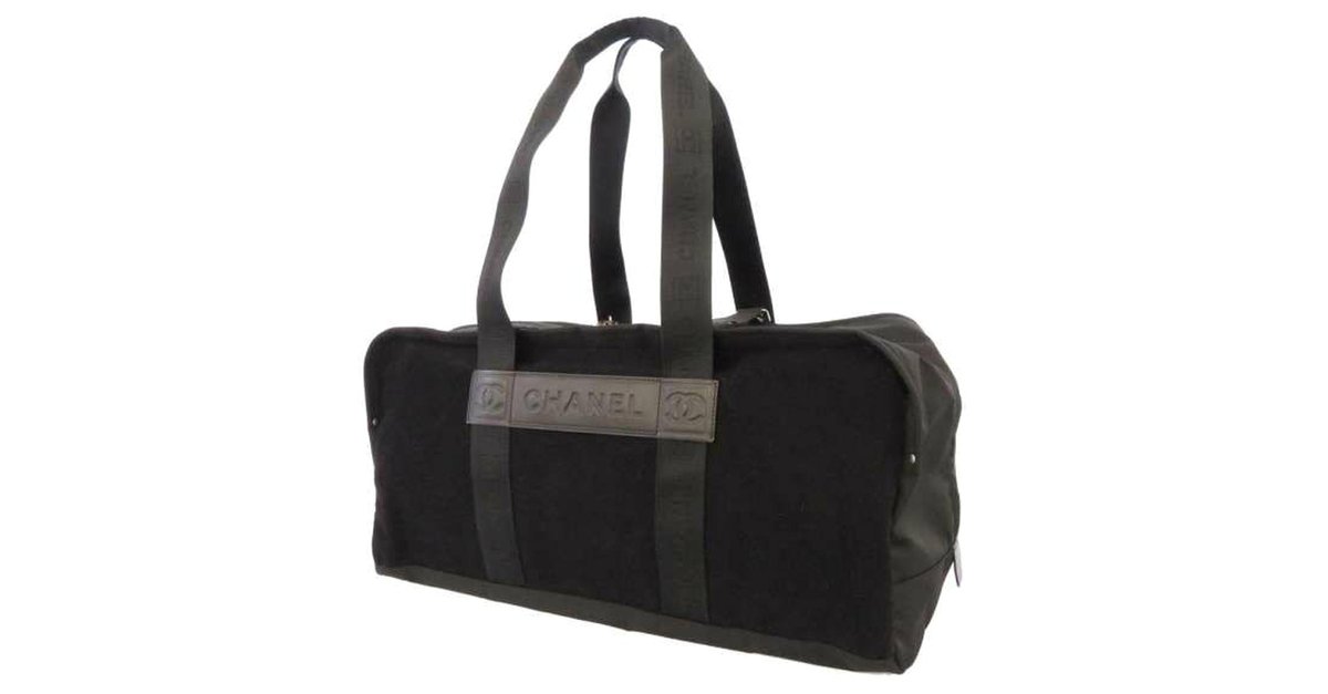 Chanel Black Sport Line Nylon Duffle Bag Cloth Cloth ref.213652