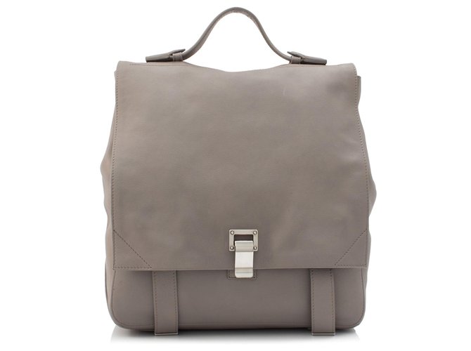 Proenza Schouler Gray Courier Leather Backpack Grey Pony-style