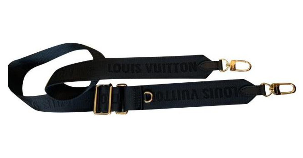 New black Louis Vuitton Coussin shoulder strap Leather Cloth ref.515647 -  Joli Closet