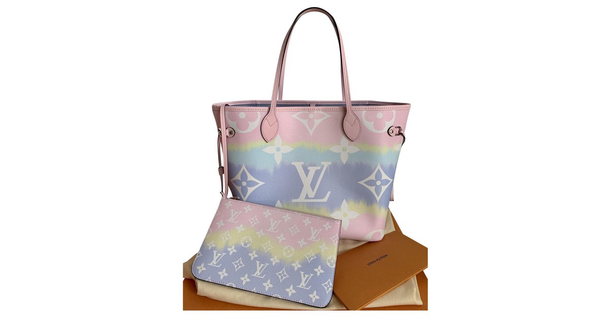 Brand New Louis Vuitton Authentic Escale Pastel Pink Neverfull MM