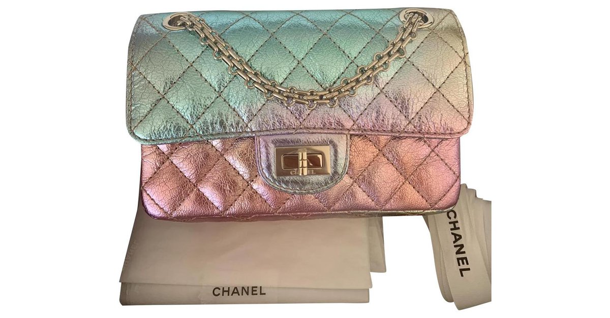 Chanel mini reissue 2.55 Rainbow Multiple colors Leather ref.215687 - Joli  Closet