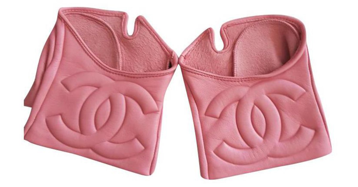 Chanel gloves Pink Leather ref.215865