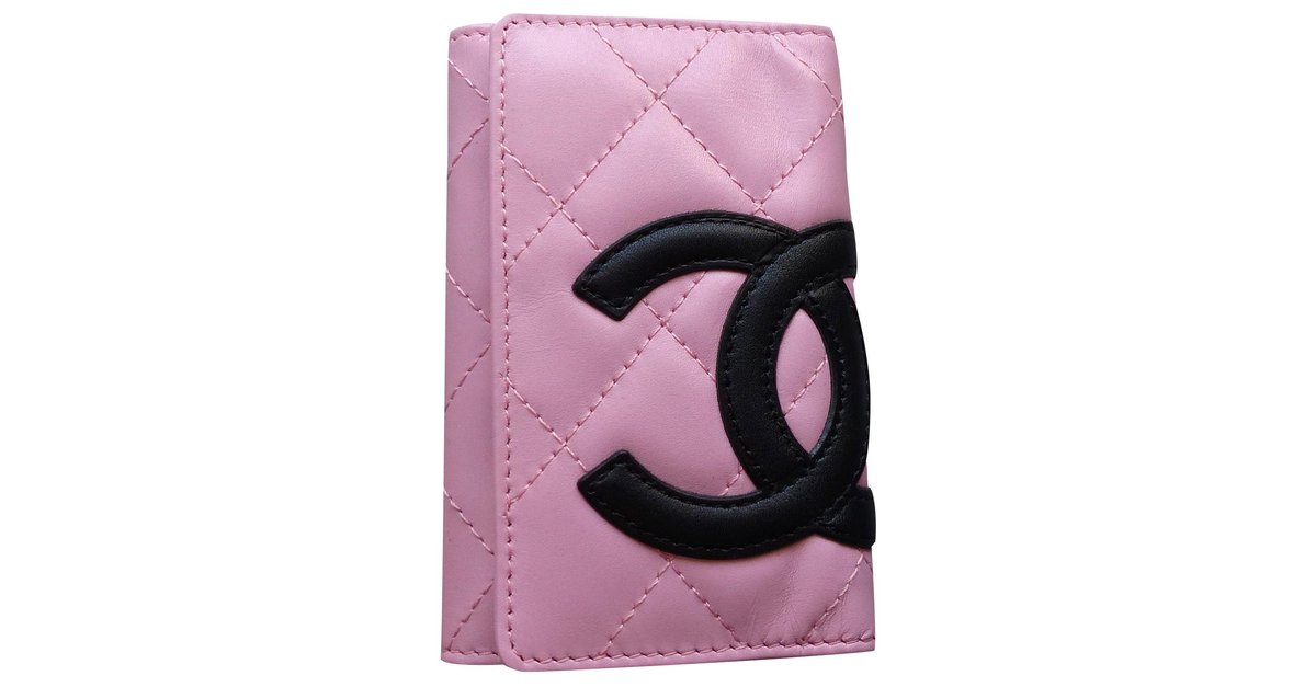 Chanel Calfskin Cambon Quilted Key Pouch Black