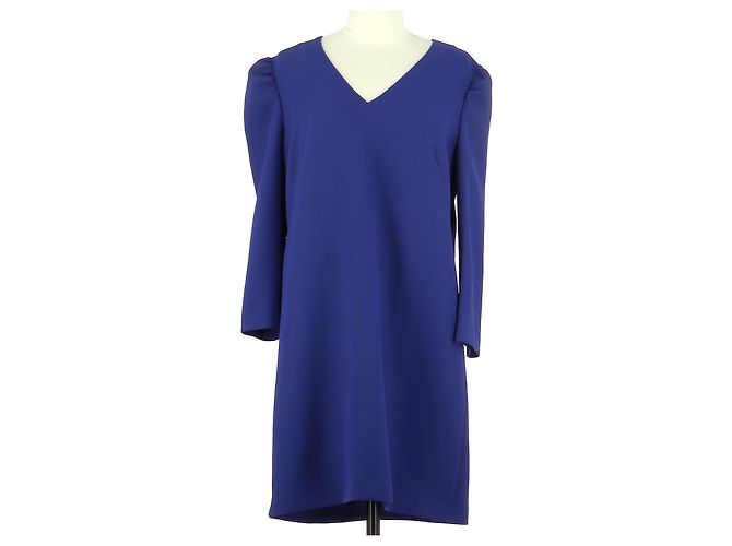 Robe Zapa Taille 42 - Bretelles Lin Beige/blanc - Doublée - Occasion Très Bon état