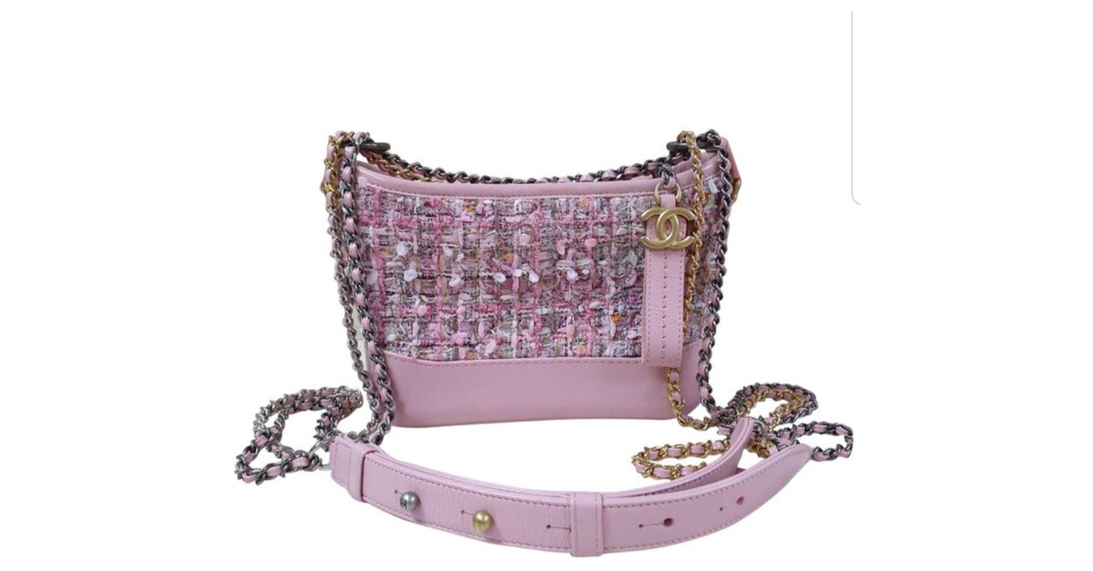CHANEL GABRIELLE HOBO BAG PINK Tweed with GoldTone Hardware For Sale at  1stDibs  chanel gabrielle bag tweed small chanel gabrielle bag