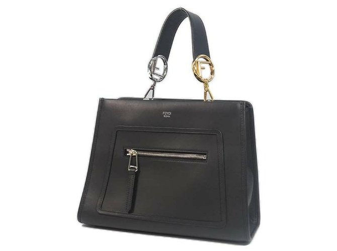 FENDI Runaway Womens handbag 8BH344 black Leather
