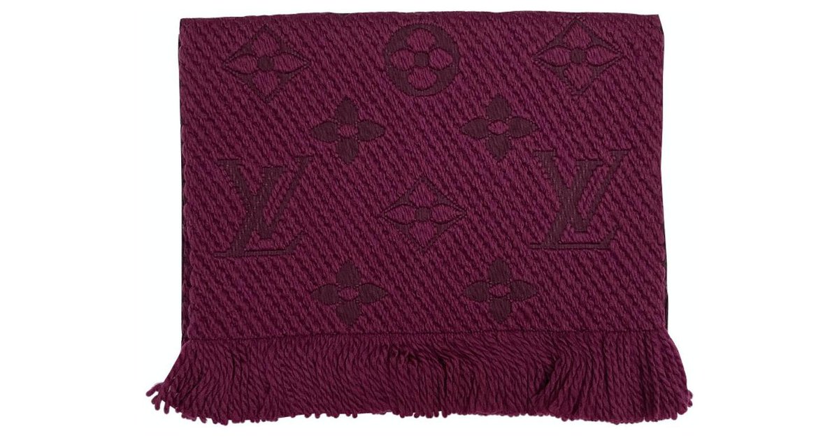Logomania wool scarf Louis Vuitton Purple in Wool - 34923924